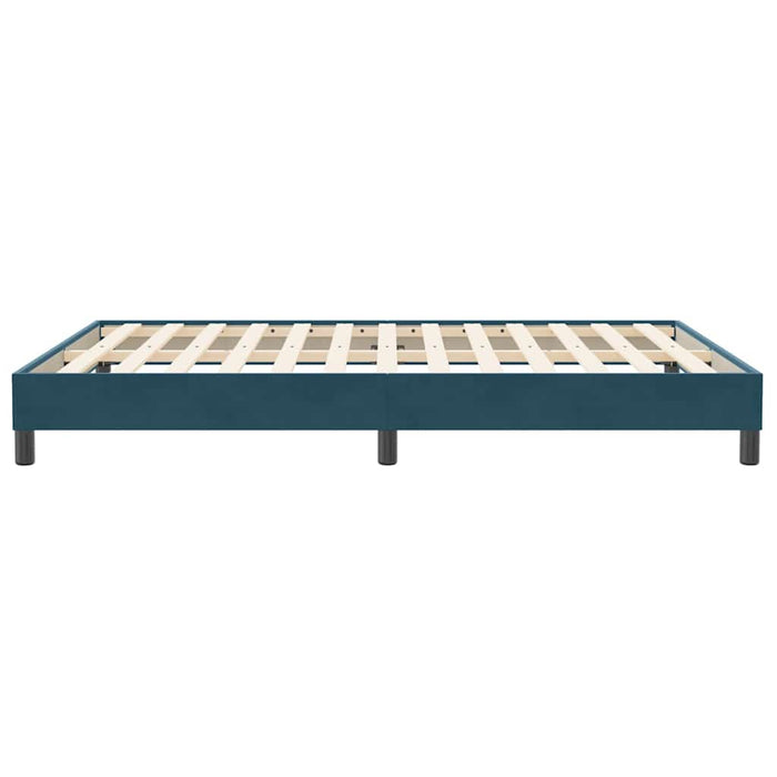 Pat cu arcuri fără saltea Albastru închis 140x210 cm catifea - WALTI WALTI