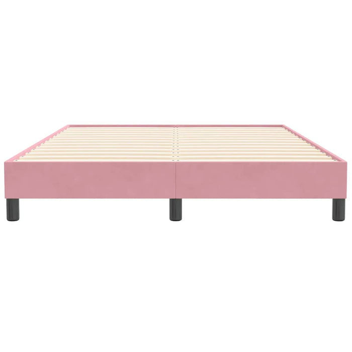 Pat cu arcuri fără saltea roz 140x210 cm catifea - WALTI WALTI