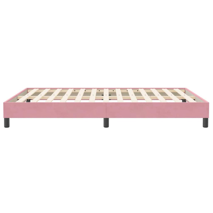 Pat cu arcuri fără saltea roz 140x210 cm catifea - WALTI WALTI