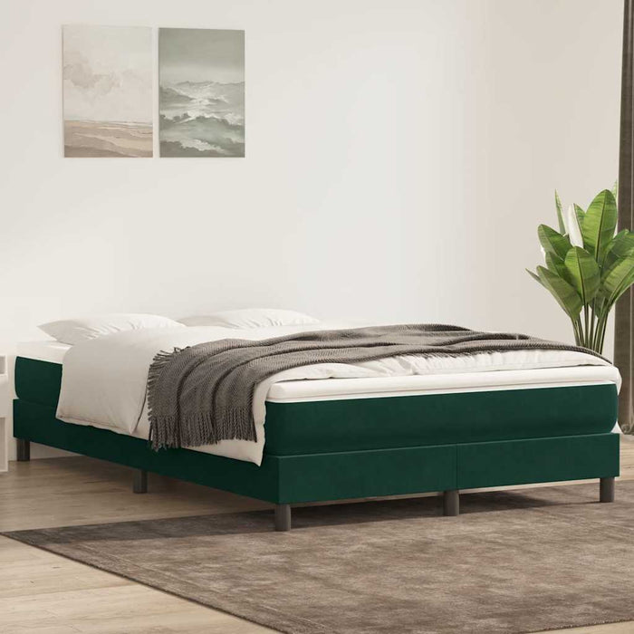 Pat cu arcuri fără saltea verde închis 160x210 cm catifea - WALTI WALTI