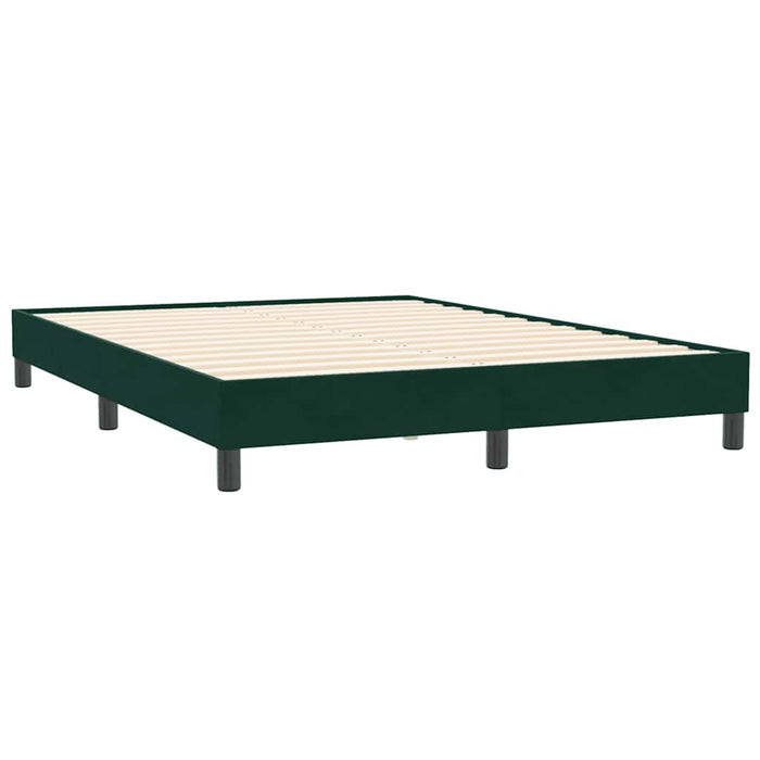 Pat cu arcuri fără saltea verde închis 160x210 cm catifea - WALTI WALTI