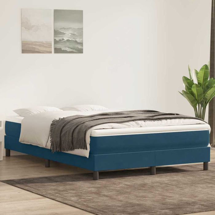 Pat cu arcuri fără saltea Albastru închis 160x210 cm catifea - WALTI WALTI
