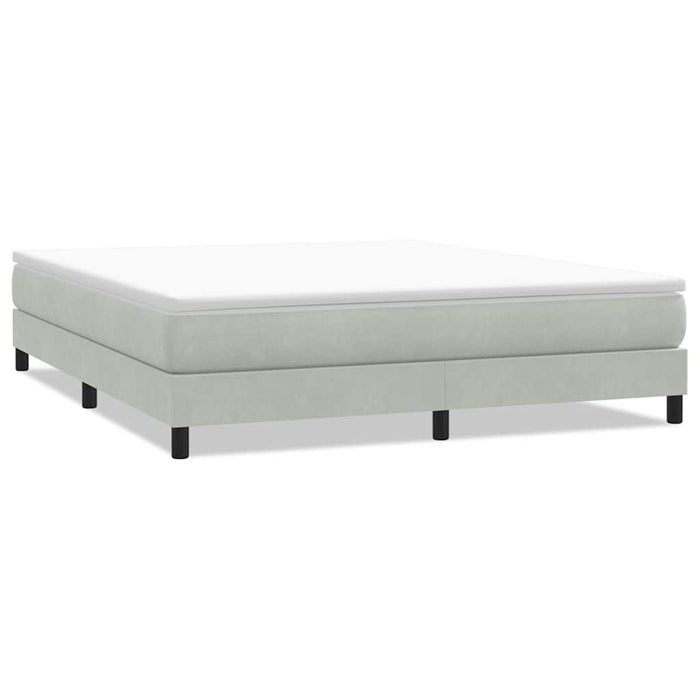 Pat cu arcuri fără saltea gri deschis 180x210 cm catifea - WALTI WALTI