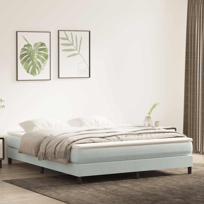 Pat cu arcuri fără saltea gri deschis 180x210 cm catifea - WALTI WALTI