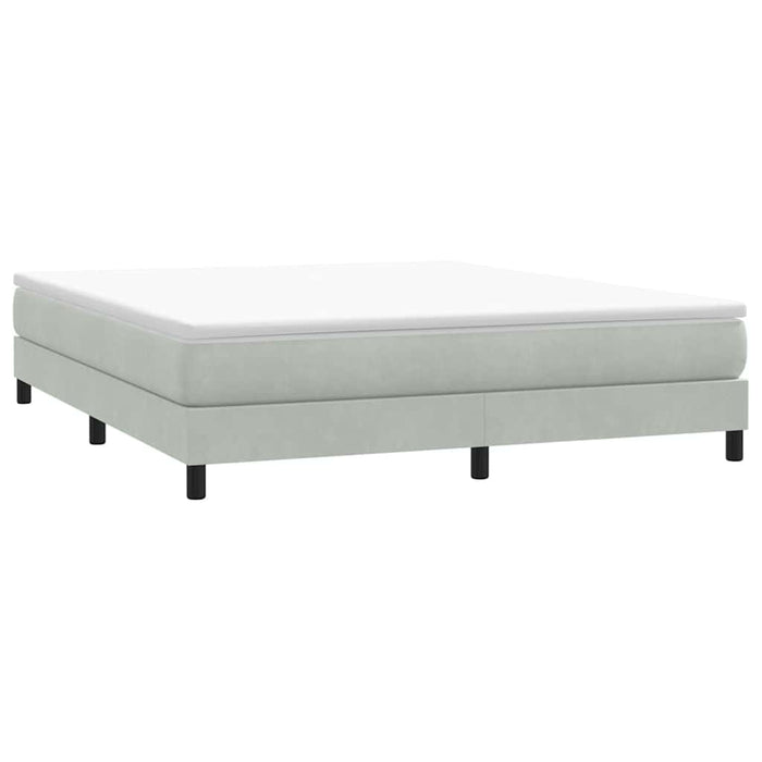 Pat cu arcuri fără saltea gri deschis 180x210 cm catifea - WALTI WALTI