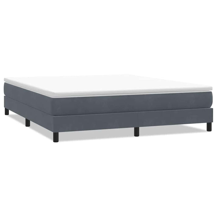 Pat cu arcuri fără saltea Gri închis 180x210 cm catifea - WALTI WALTI
