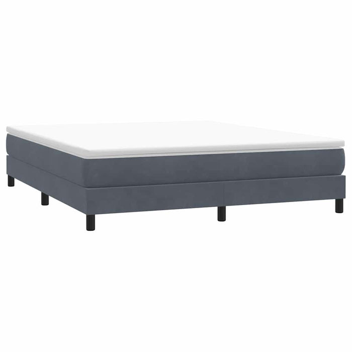 Pat cu arcuri fără saltea Gri închis 180x210 cm catifea - WALTI WALTI