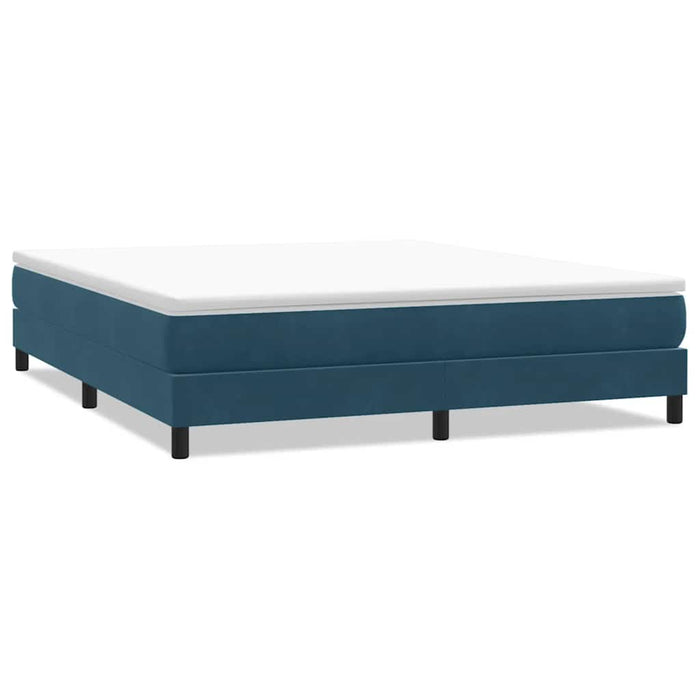 Pat cu arcuri fără saltea Albastru închis 180x210 cm catifea - WALTI WALTI