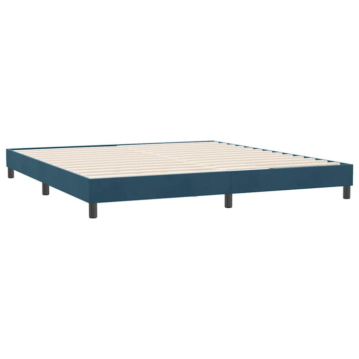 Pat cu arcuri fără saltea Albastru închis 180x210 cm catifea - WALTI WALTI