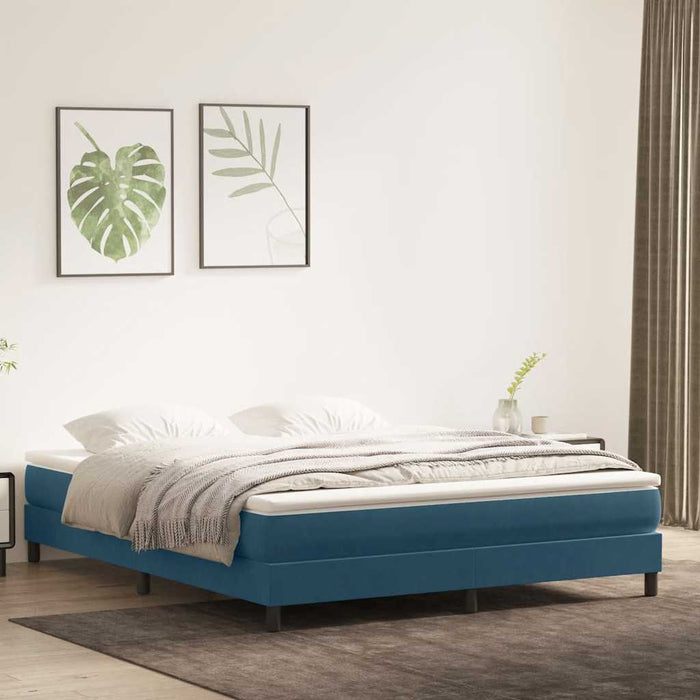 Pat cu arcuri fără saltea Albastru închis 180x210 cm catifea - WALTI WALTI
