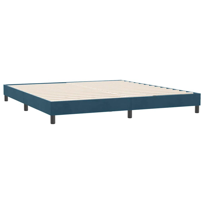 Pat cu arcuri fără saltea Albastru închis 180x210 cm catifea - WALTI WALTI