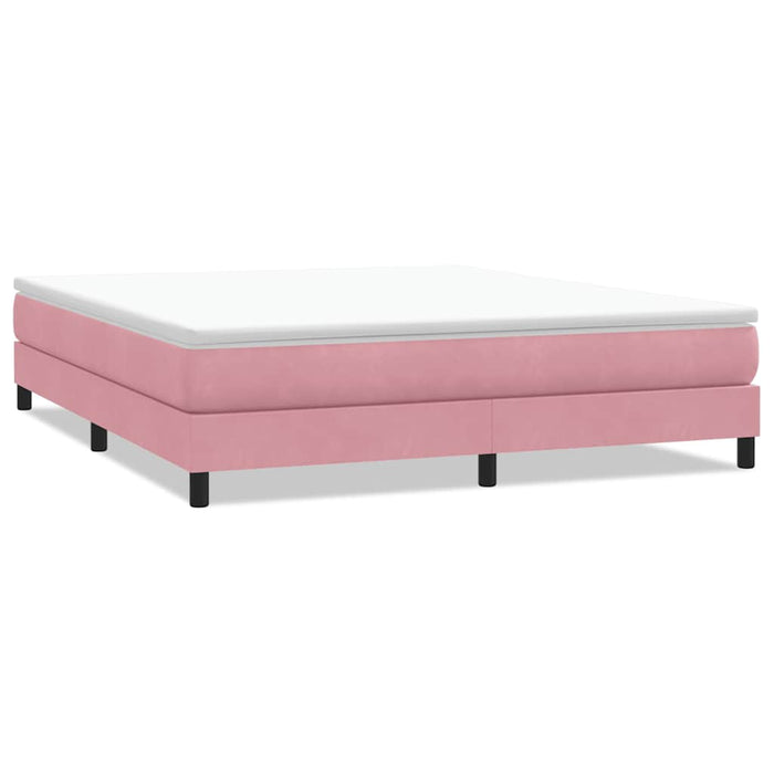 Pat cu arcuri fără saltea roz 180x210 cm catifea - WALTI WALTI