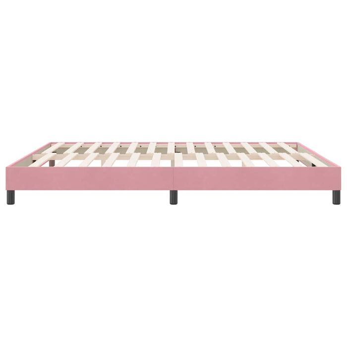Pat cu arcuri fără saltea roz 180x210 cm catifea - WALTI WALTI