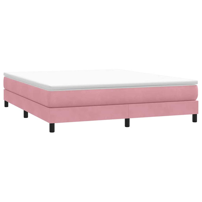 Pat cu arcuri fără saltea roz 180x210 cm catifea - WALTI WALTI