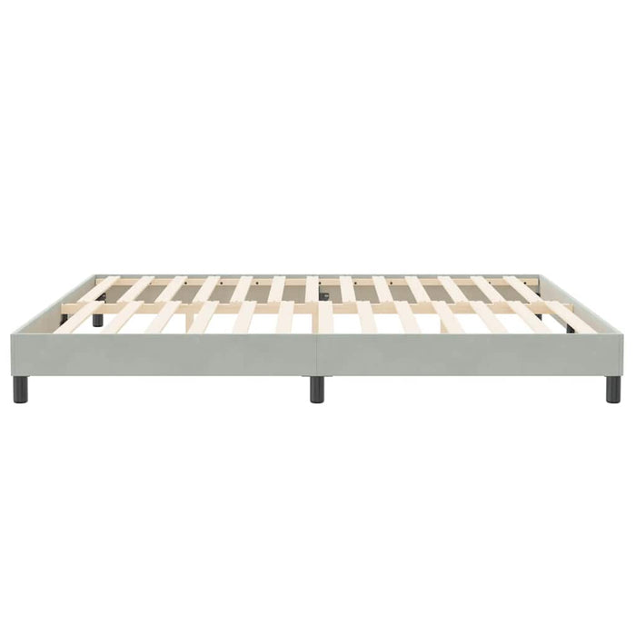Pat cu arcuri fără saltea gri deschis 200x210 cm catifea - WALTI WALTI