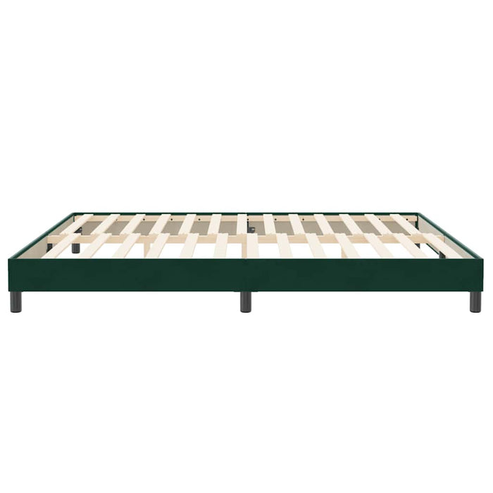 Pat cu arcuri fără saltea verde închis 200x210 cm catifea - WALTI WALTI