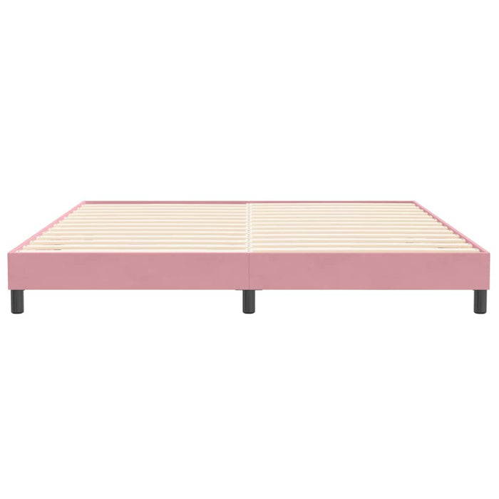 Pat cu arcuri fără saltea roz 200x210 cm catifea - WALTI WALTI