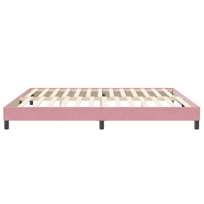 Pat cu arcuri fără saltea roz 200x210 cm catifea - WALTI WALTI