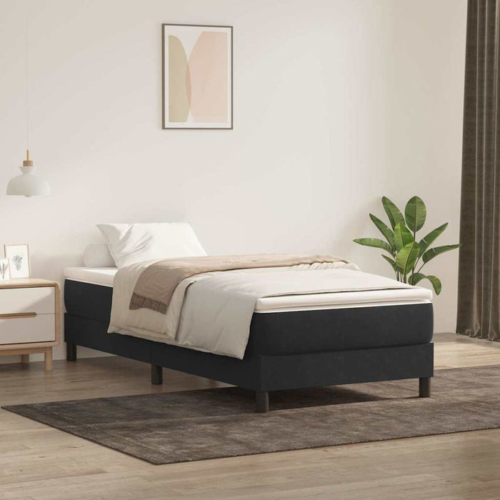 Pat cu arcuri fără saltea negru 80x220 cm catifea - WALTI WALTI