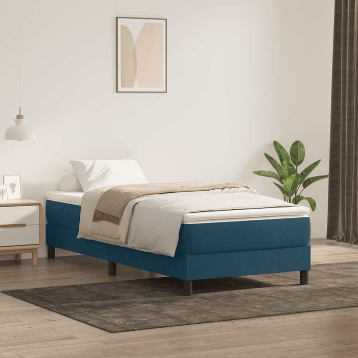 Pat cu arcuri fără saltea Albastru închis 80x220 cm catifea - WALTI WALTI