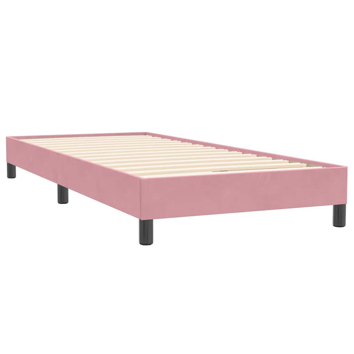 Pat cu arcuri fără saltea roz 80x220 cm catifea - WALTI WALTI