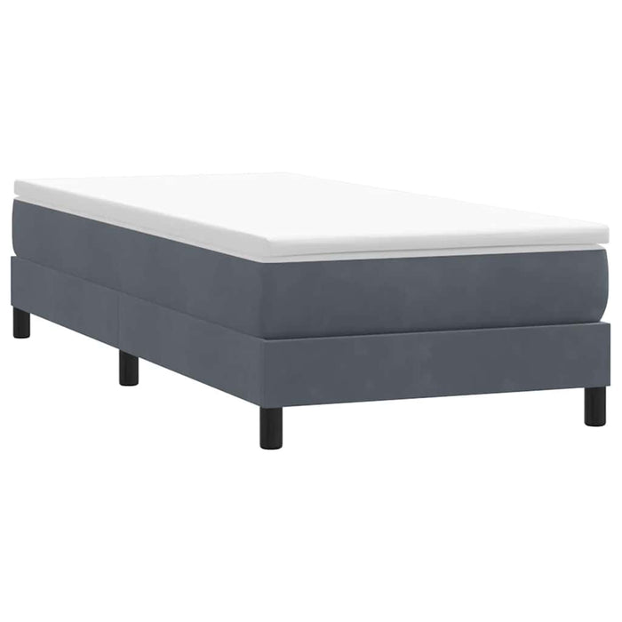 Pat cu arcuri fără saltea Gri închis 90x220 cm catifea - WALTI WALTI