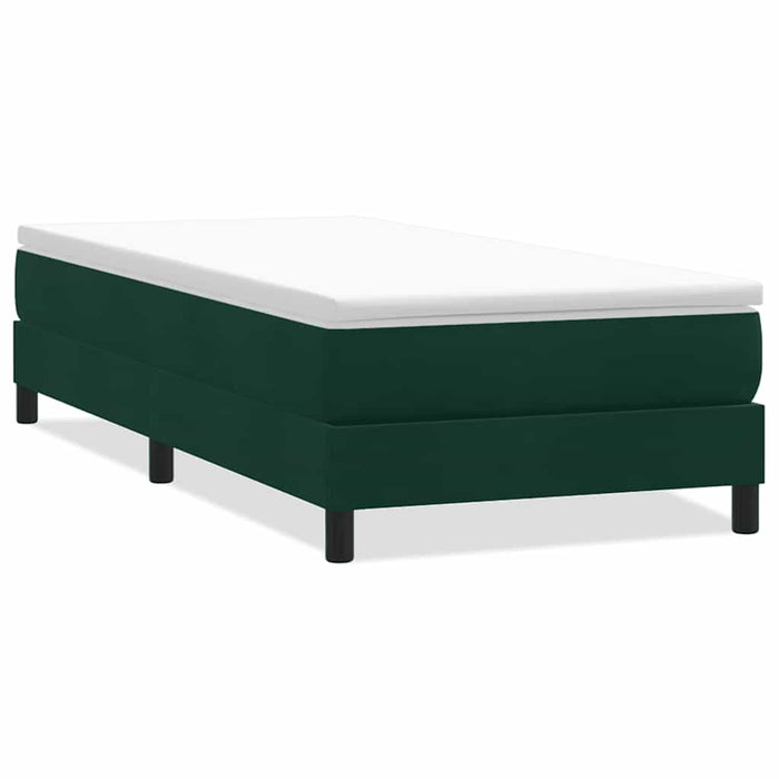 Pat cu arcuri fără saltea verde închis 90x220 cm catifea - WALTI WALTI