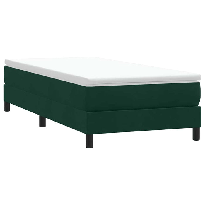 Pat cu arcuri fără saltea verde închis 90x220 cm catifea - WALTI WALTI