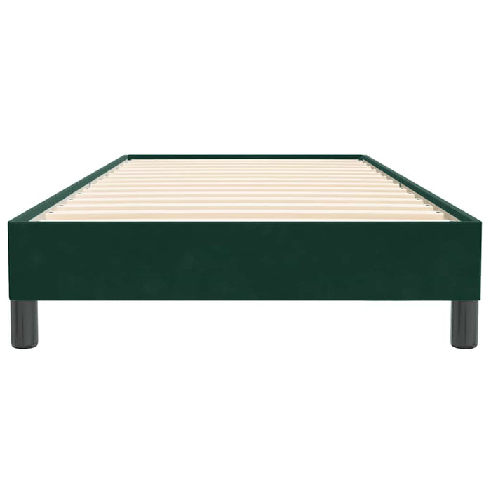 Pat cu arcuri fără saltea verde închis 90x220 cm catifea - WALTI WALTI