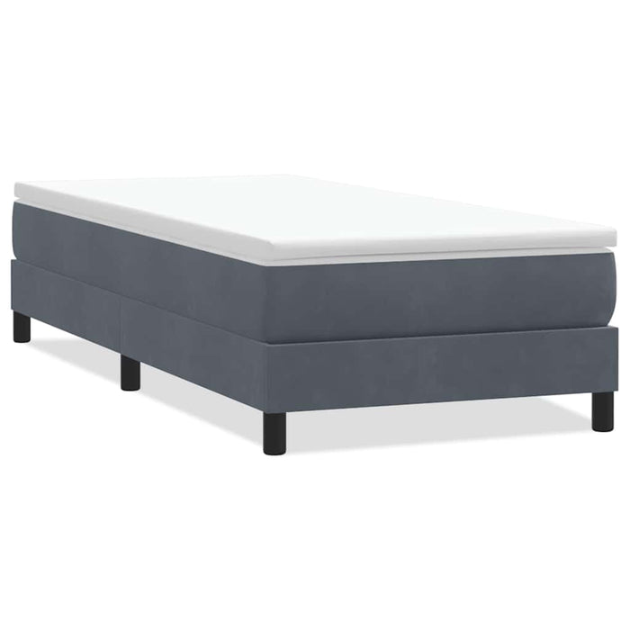 Pat cu arcuri fără saltea Gri închis 100x220 cm catifea - WALTI WALTI