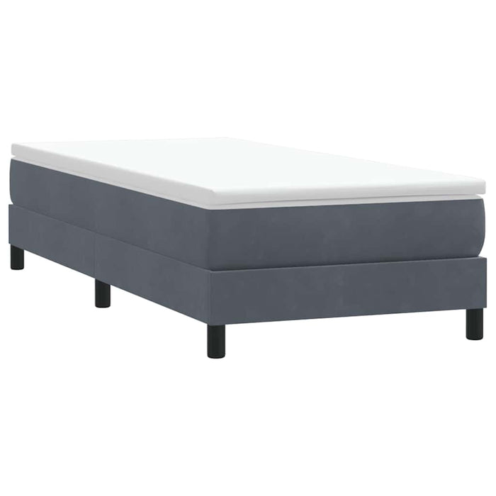 Pat cu arcuri fără saltea Gri închis 100x220 cm catifea - WALTI WALTI