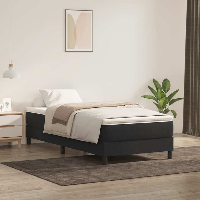 Pat cu arcuri fără saltea negru 100x220 cm catifea - WALTI WALTI
