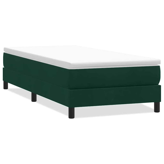 Pat cu arcuri fără saltea verde închis 100x220 cm catifea - WALTI WALTI