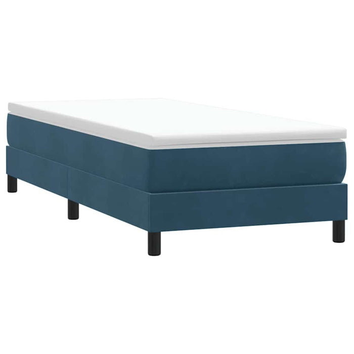 Pat cu arcuri fără saltea Albastru închis 100x220 cm catifea - WALTI WALTI