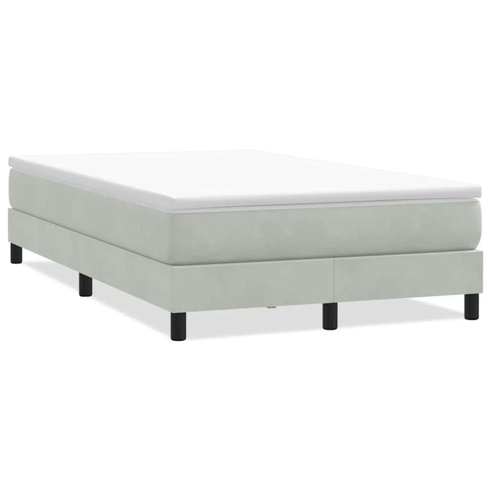 Pat cu arcuri fără saltea gri deschis 120x220 cm catifea WALTI