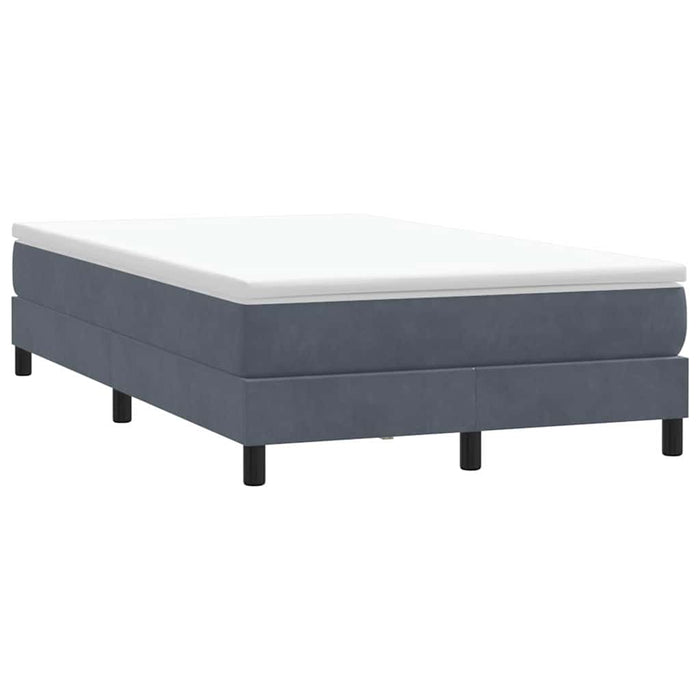 Pat cu arcuri fără saltea Gri închis 120x220 cm catifea WALTI