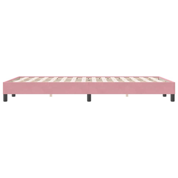 Pat cu arcuri fără saltea roz 120x220 cm catifea - WALTI WALTI