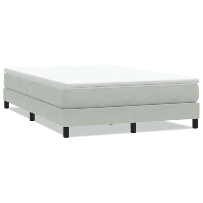 Pat cu arcuri fără saltea gri deschis 140x220 cm catifea WALTI