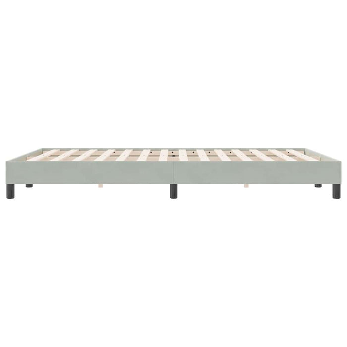 Pat cu arcuri fără saltea gri deschis 140x220 cm catifea WALTI