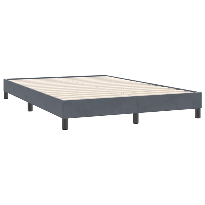 Pat cu arcuri fără saltea Gri închis 140x220 cm catifea - WALTI WALTI