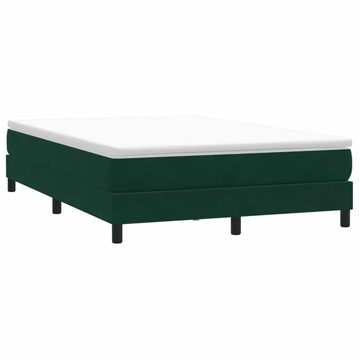 Pat cu arcuri fără saltea verde închis 140x220 cm catifea - WALTI WALTI