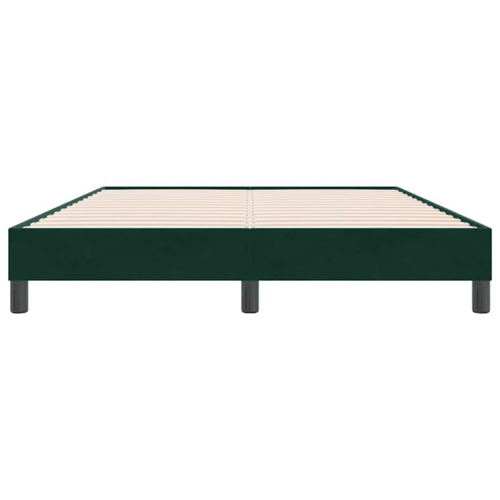 Pat cu arcuri fără saltea verde închis 140x220 cm catifea - WALTI WALTI