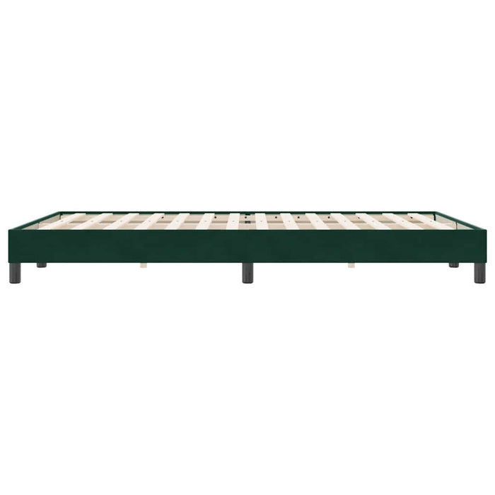 Pat cu arcuri fără saltea verde închis 140x220 cm catifea - WALTI WALTI