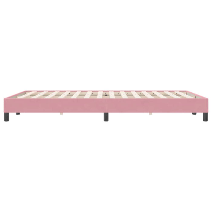 Pat cu arcuri fără saltea roz 140x220 cm catifea - WALTI WALTI