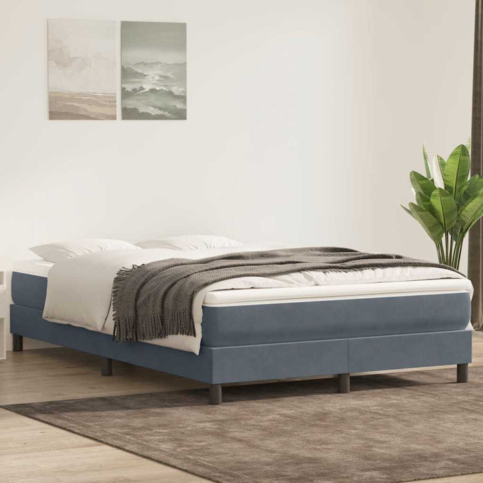 Pat cu arcuri fără saltea Gri închis 160x220 cm catifea - WALTI WALTI