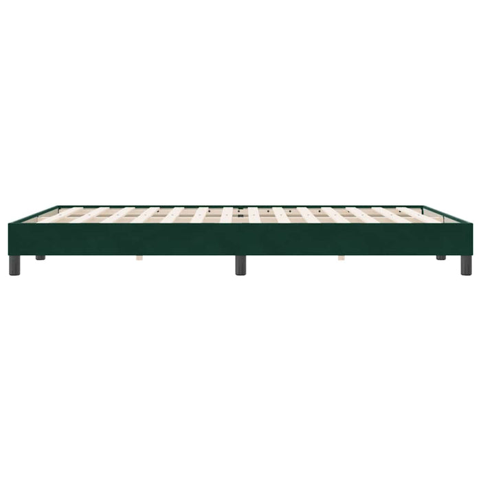 Pat cu arcuri fără saltea verde închis 160x220 cm catifea - WALTI WALTI