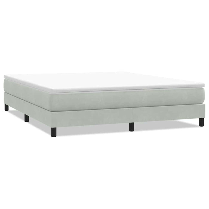 Pat cu arcuri fără saltea gri deschis 180x220 cm catifea - WALTI WALTI