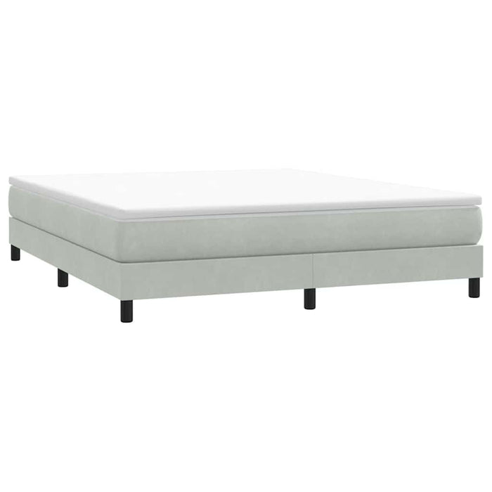 Pat cu arcuri fără saltea gri deschis 180x220 cm catifea - WALTI WALTI