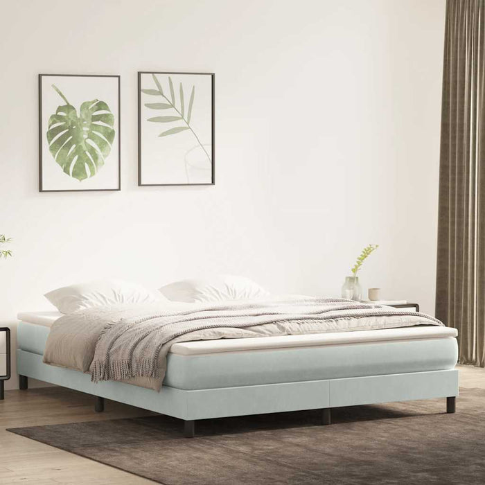 Pat cu arcuri fără saltea gri deschis 180x220 cm catifea - WALTI WALTI