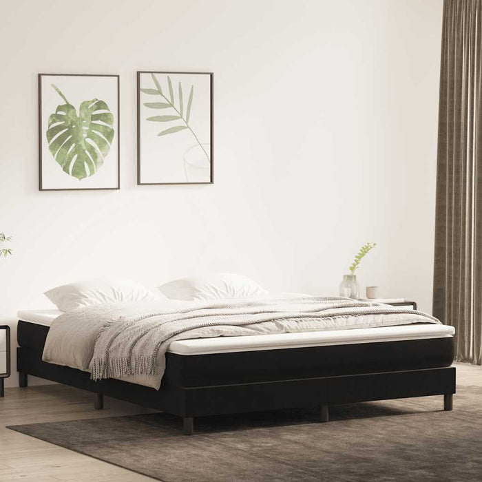 Pat cu arcuri fără saltea negru 180x220 cm catifea WALTI